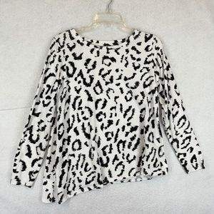 Seed to Style Women's Organic Cotton Long Sleeve Shirt Black Leopard Print